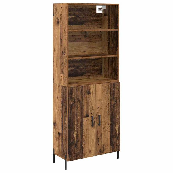 vidaXL Highboard Gammelt tr&aelig; 69,5 x 32,5 x 180 cm Konstrueret tr&aelig;