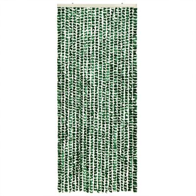 vidaXL flueforhæng 100x200 cm chenille grøn og hvid
