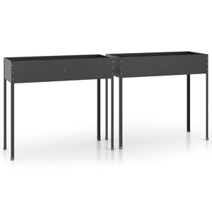 vidaXL plantekasser 2 stk. galvaniseret st&aring;l antracitgr&aring;