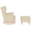 vidaXL gyngestol med fodskammel stof Cremefarvet