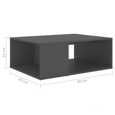 vidaXL sofabord 90x67x33 cm konstrueret træ grå