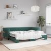 vidaXL daybed med udtræk 90x200 cm velour mørkegrøn
