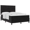 vidaXL Box spring seng med hovedg&aelig;rde Sort 140 x 190 cm Fl&oslash;jl