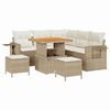 vidaXL Havesofa S&aelig;t 9 stk. 6-Antal s&aelig;der Beige og creme polyrattan