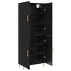 vidaXL Highboard Sort eg 69,5 x 34 x 180 cm Konstrueret tr&aelig;
