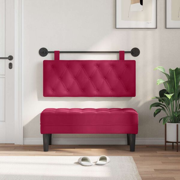 vidaXL H&aelig;ngende Hovedgavl V&aelig;gmonteret Vinr&oslash;d 110 x 55 x 7 cm Fl&oslash;jl