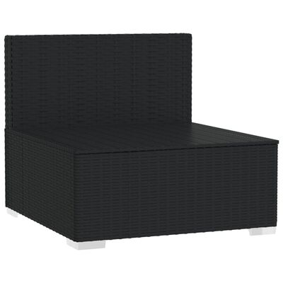vidaXL 4-personers sofa med hynder polyrattan sort