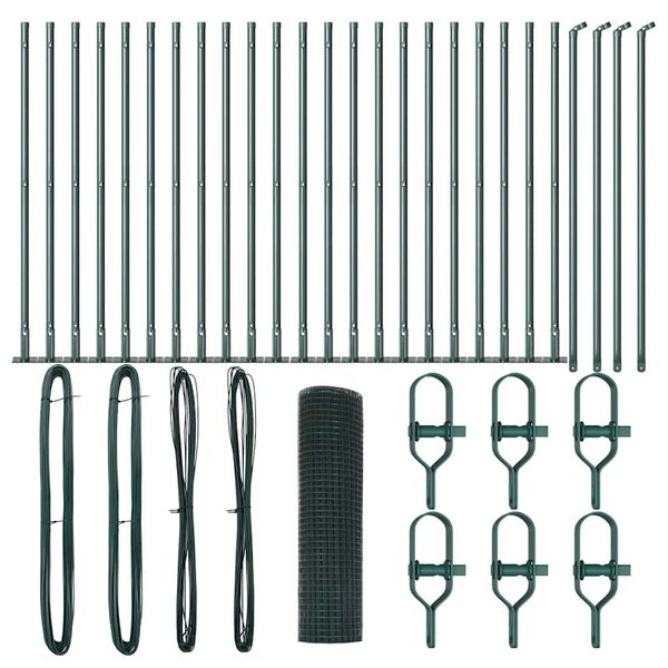 vidaXL Hegnsp&aelig;l Gr&oslash;n 50 x 0,6 m (12 x 12 mm maske) St&aring;l og PVC