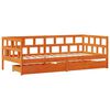 vidaXL daybed med skuffer uden madras 90x200 cm massivt træ gyldenbrun