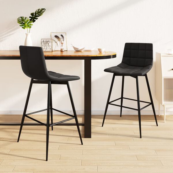 vidaXL barstole 2 stk. kunstl&aelig;der gr&aring;