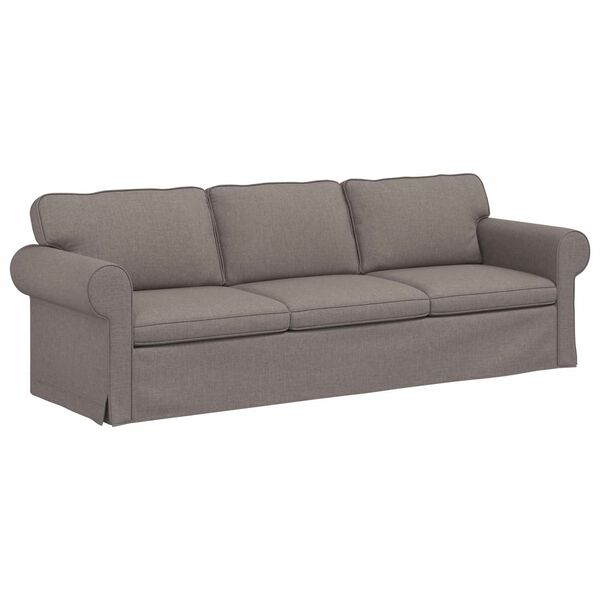 vidaXL Sofa 210cm Gr&aring;brun Metal