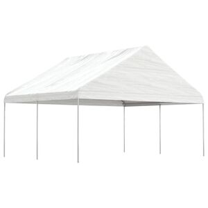 vidaXL pavillon med tag 4,46x5,88x3,75 m polyethylen hvid