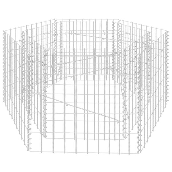 vidaXL sekskantet gabion-h&oslash;jbed 100x90x50 cm