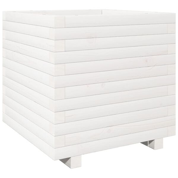 vidaXL plantekasse 50x50x49,5 cm massivt fyrretræ hvid