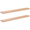 vidaXL Vindueskarme 2 stk. Naturfarvet 120 x 20 x 2 cm Solid b&oslash;g