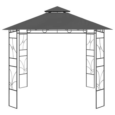 vidaXL pavillon 3x3x2,7 m 160 g/m² antracitgrå