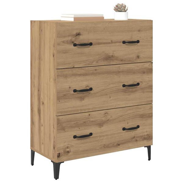 vidaXL Sideboard med skuffe Artisan Egetr&aelig; 69,5 x 34 x 90 cm