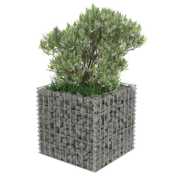 vidaXL gabion-h&oslash;jbed 50x50x50 cm galvaniseret st&aring;l