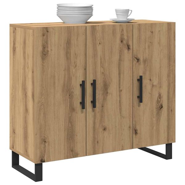 vidaXL Sideboard Artisan Egetr&aelig; 90 x 34 x 80 cm Konstrueret tr&aelig;