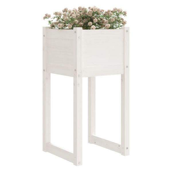 vidaXL plantekasser 2 stk. 40x40x81 cm massivt fyrretr&aelig; hvid
