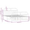 vidaXL sengeramme med sengegavl og fodgærde 150x200 cm metal hvid