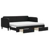 vidaXL daybed med udtr&aelig;k og skuffer 80x200 cm stof sort