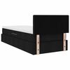 vidaXL Seng med opbevaring og LED med madras Sort 90 x 200 cm Stof