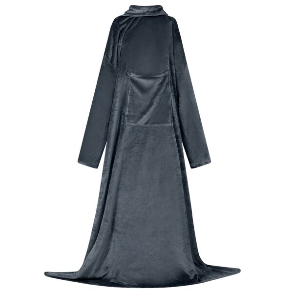 vidaXL Tæppe-hoodie Mørkeblå Flannel