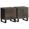 vidaXL sengeborde 2 stk. 40x33x46 cm massivt mangotr&aelig; sort