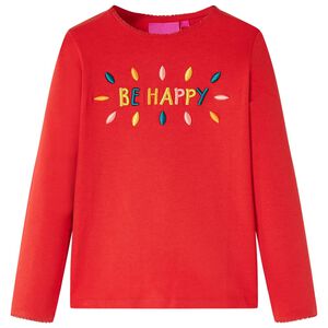 Lang&aelig;rmet T-shirt til b&oslash;rn str. 104 r&oslash;d