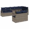 vidaXL Havesofa S&aelig;t 9 stk. 8-Antal s&aelig;der Gr&aring; og Marinebl&aring; polyrattan