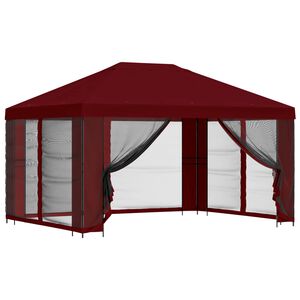 vidaXL Havel&aelig;ger med sidev&aelig;gge 4 &times; 3 m Bordeaux Polyester og St&aring;l