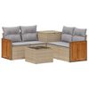 vidaXL Sofa S&aelig;t 6 stk. Beige og lys gr&aring; Poly Rattan og St&aring;l