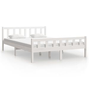 vidaXL sengeramme 150x200 cm King Size massivt fyrretr&aelig; hvid