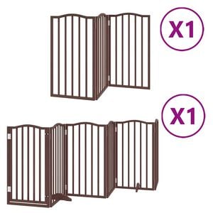 vidaXL hundel&aring;ge med d&oslash;r 9 paneler 450 cm foldbar poppeltr&aelig; brun