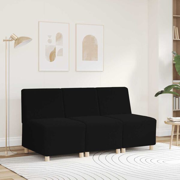 vidaXL modul&aelig;r sofa uden arml&aelig;n sort 55 cm kr&oslash;llet uldlignende stof