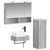 vidaXL Badev&aelig;relsesskabs&aelig;t 4 pcs Gr&aring; Sonoma 50 x 14,5 x 70 cm