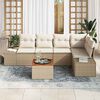 vidaXL Havesofa S&aelig;t med pude 6 pcs Beige polyrattan