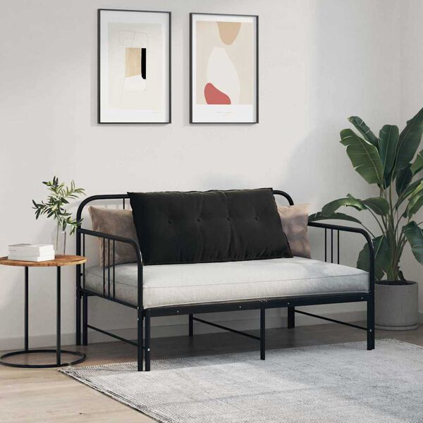 vidaXL Rygpude Sort 100 x 50 cm Velourstof