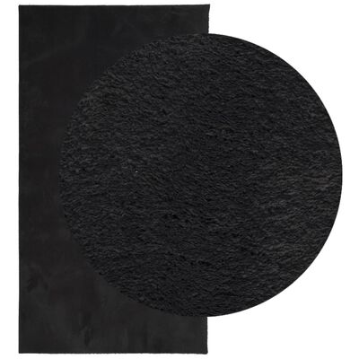 vidaXL gulvtæppe HUARTE 60x110 cm kort luv og vaskbart sort