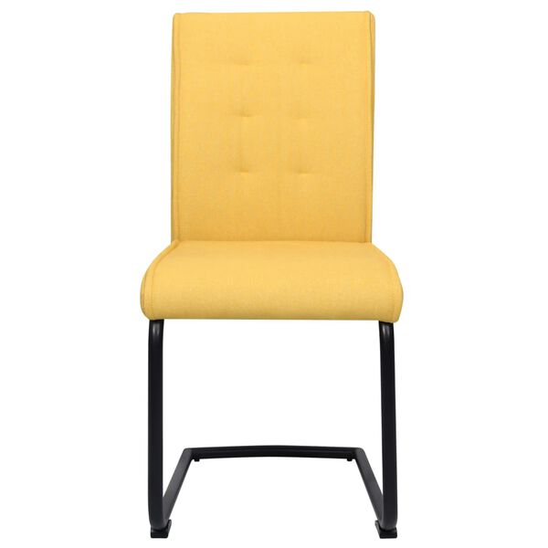 vidaXL spisebordsstole med cantilever 2 stk. stof sennepsgul