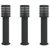 vidaXL udend&oslash;rs standerlampe 3 stk. 60 cm rustfrit st&aring;l sort