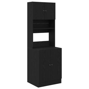 vidaXL K&oslash;kken sk&aelig;nk med hylde med d&oslash;r 2 pcs Sort eg 60 x 50 x 180 cm