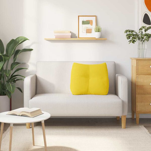 vidaXL Rygpude Lys Gul 60 x 24 x 50 cm Stof