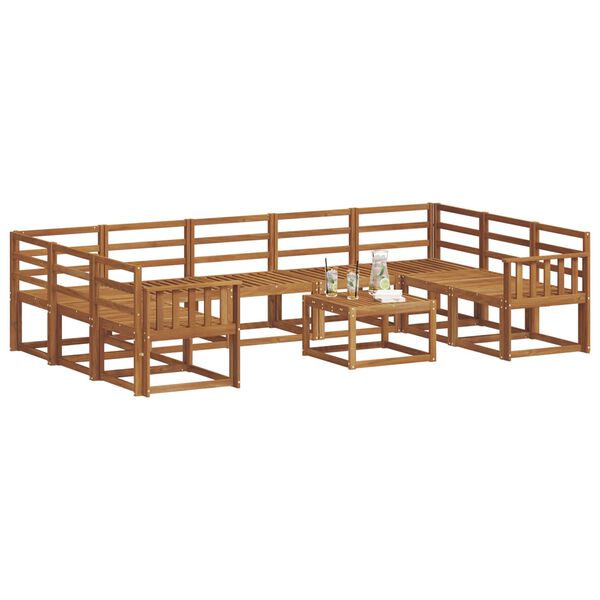 vidaXL Udend&oslash;rs sofagruppe 10 pcs Naturfarvet Massivt Akacietr&aelig;