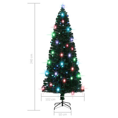 vidaXL juletræ med juletræsfod og lys 240 cm fiberoptisk