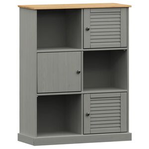 vidaXL bogreol VIGO 90x35x114,5 cm massivt fyrretr&aelig; gr&aring;