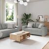 vidaXL Sofa 3 pcs Skygr&aring; 221 x 80 x 80 cm Linned-blandet stof