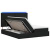 vidaXL LED opbevarings seng med madras Sort 200 x 200 cm Stof