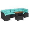 vidaXL Havesofa S&aelig;t med opbevaring 8 pcs Sort Poly rattan